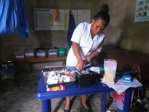 A nurse at the PHC facility at Ikot Otu in Nsit Atai LGA