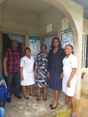 Dr. Angela Attah in a group photograph with the project team