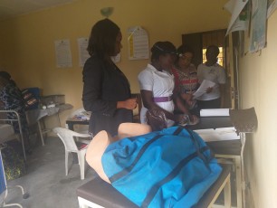 Dr. Angela Attah with a nurse at a PHC healthcare facility at Afaha Ekpenedi in Esit Eket LGA